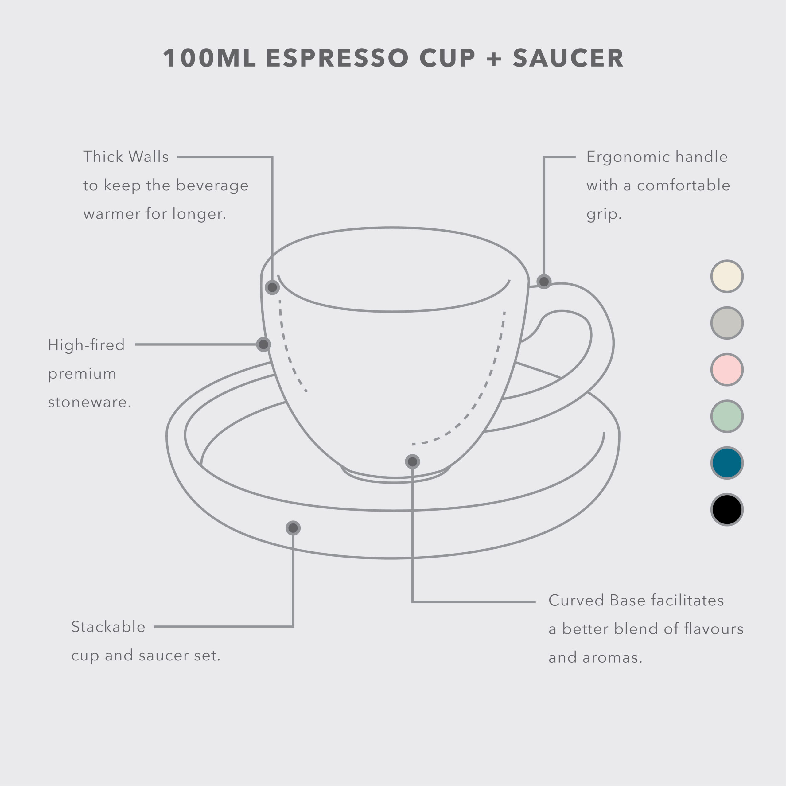 100 ml espreso coffee cup design